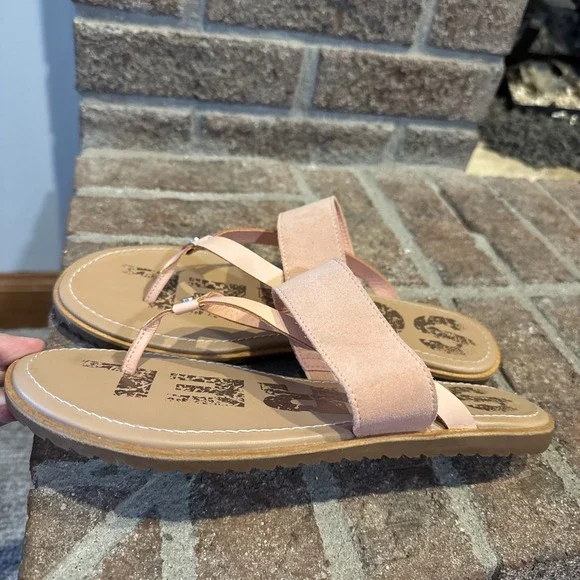 SOREL Ella II Women's 9 Easy Slip On Thong Flip Flop Sandals Peach Pink - Picture 6 of 16